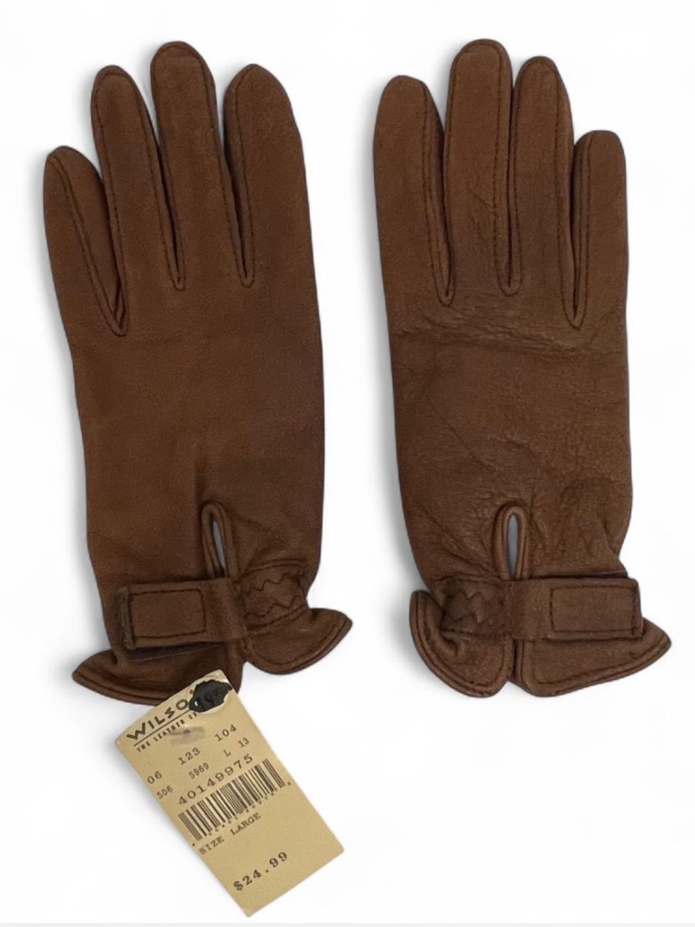 NEW Womens Wilson Genuine Leather Thinsulate Lined Gloves Wrist Strap Size Large